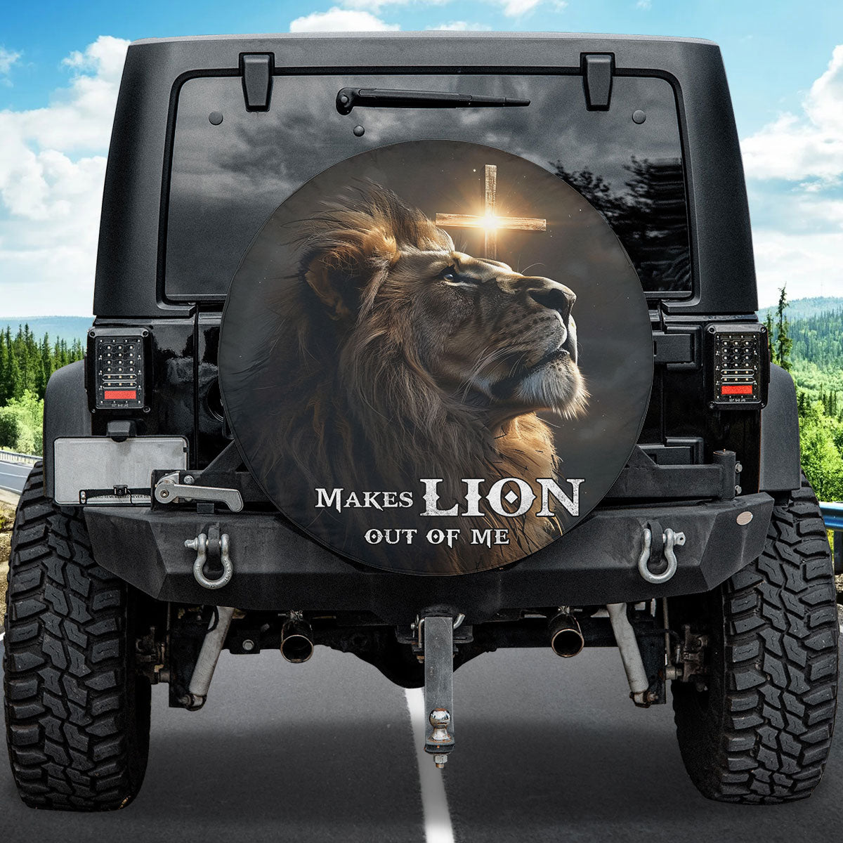 Makes Lion Out Of Me Spare Tire Cover - Christian Tire Cover