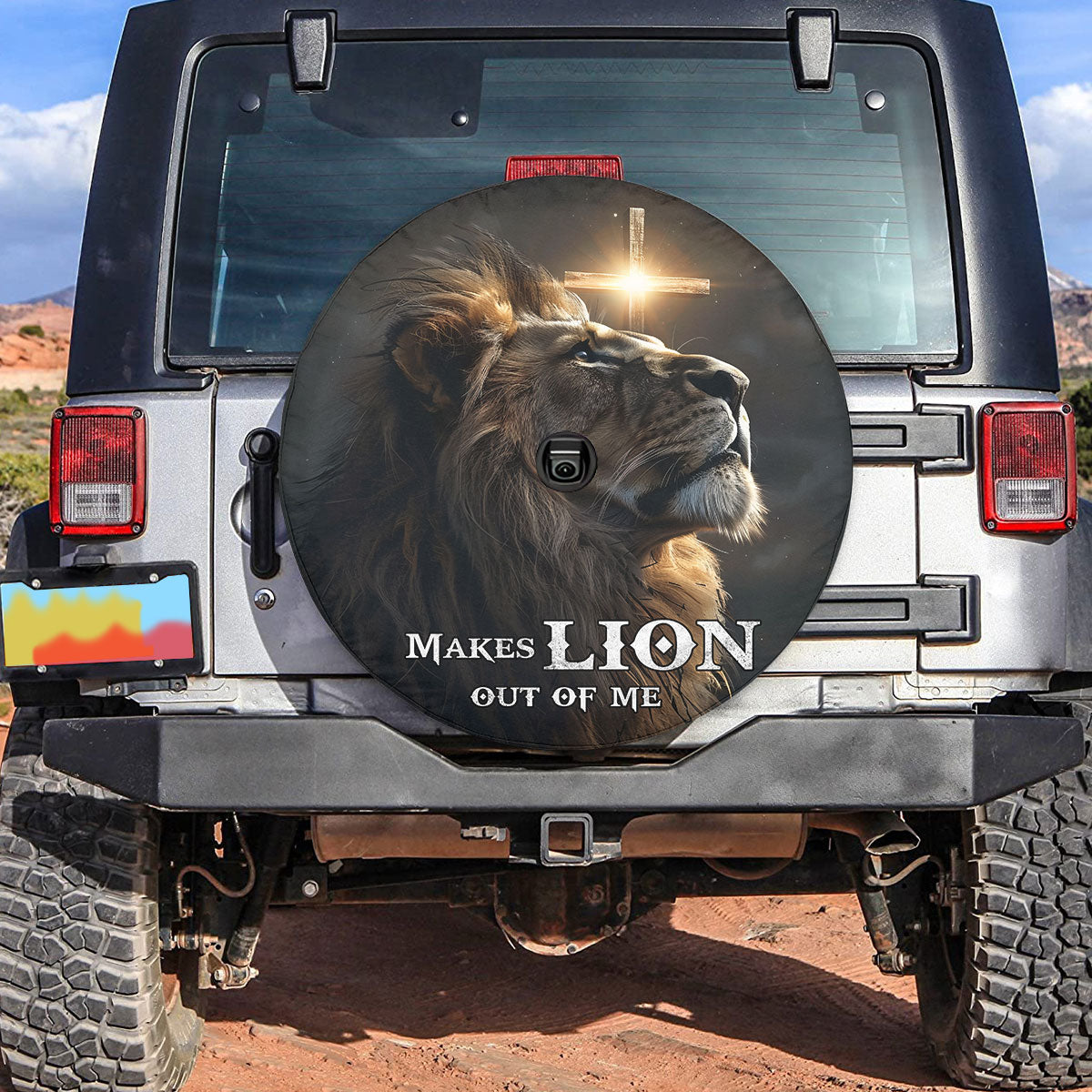 Makes Lion Out Of Me Spare Tire Cover - Christian Tire Cover