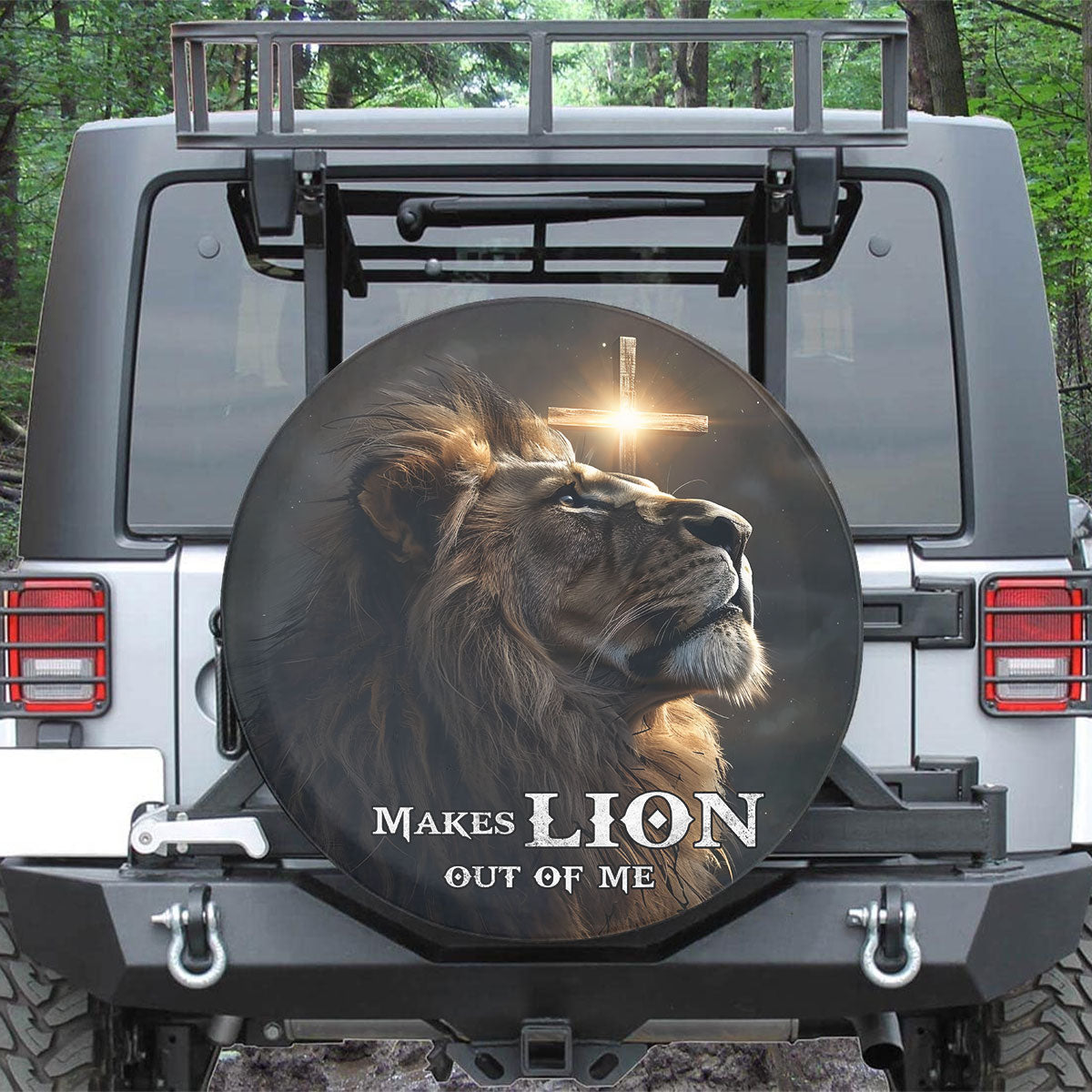 Makes Lion Out Of Me Spare Tire Cover - Christian Tire Cover