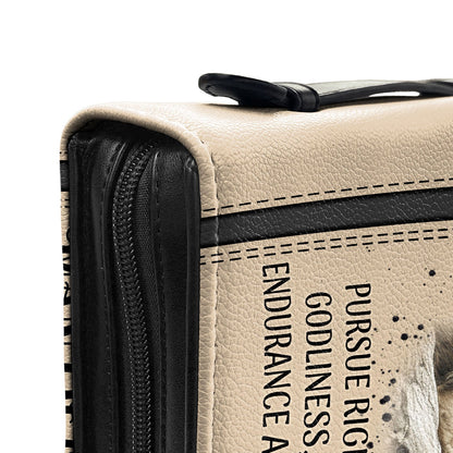 Man Of God 1 Timothy 6 11 Lion Personalized Bible Cover - Christian Bible Covers For Women