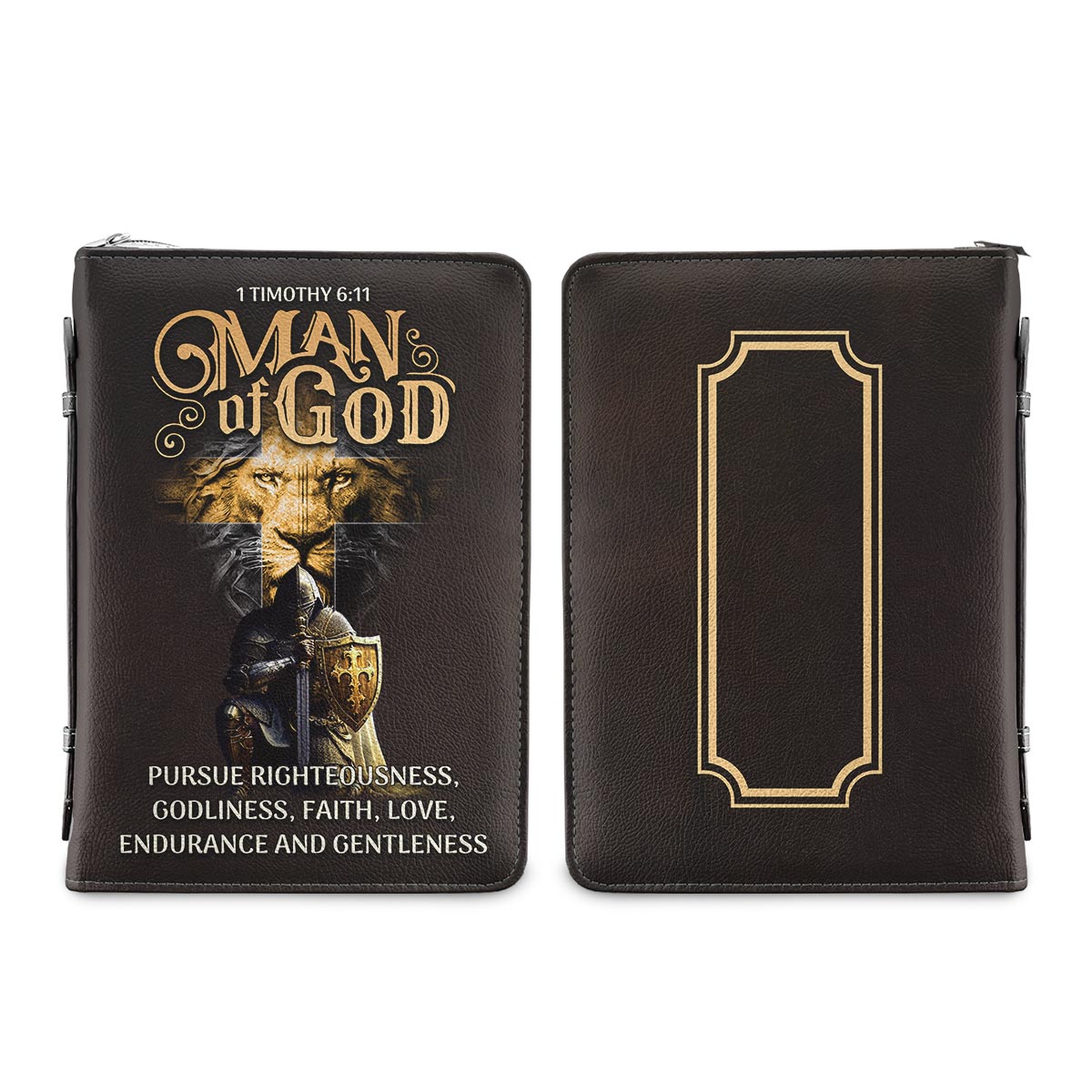 Man Of God 1 Timothy 6 11 Lion Warrior Personalized Bible Cover - Christian Bible Covers For Women