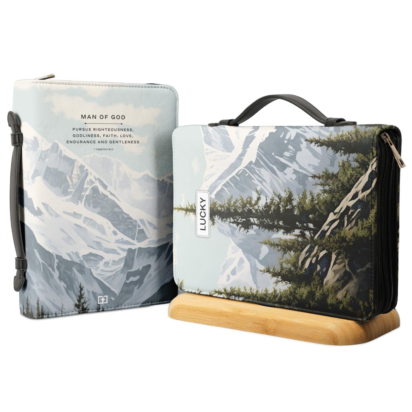 Man Of God 1 Timothy 6 11 Rocky Mountains Personalized Bible Cover - Christian Bible Covers For Women