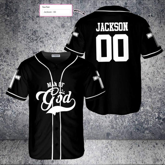Man Of God Cross Custom Baseball Jersey - Personalized Jesus Baseball Jersey For Men and Women