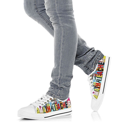 Math Teacher Shoes Shoes License Plate Shoes for Mens, Teacher Shoes, Low Top Sneakers