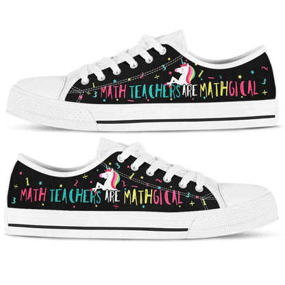 Math Teacher Unicorn Mathgical Low Top Shoes, Teacher Shoes, Low Top Sneakers