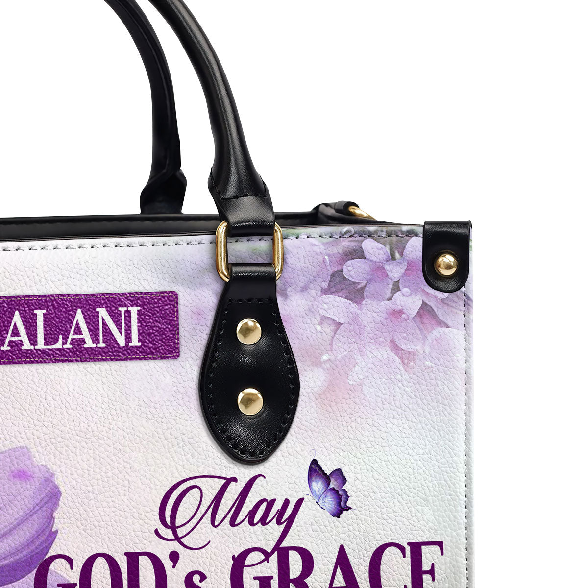 May God's Grace Be With You Personalized Leather Handbag - Jesus Handbag