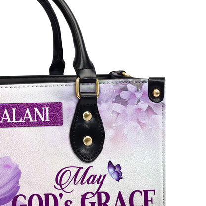 May God's Grace Be With You Personalized Leather Handbag - Jesus Handbag
