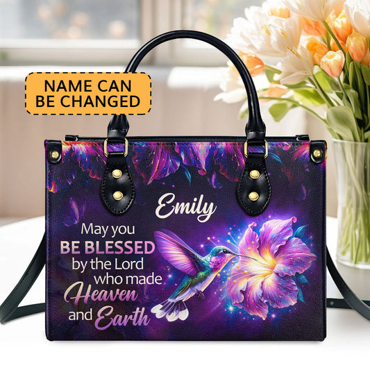 May You Be Blessed Personalized Leather Handbag - Custom Name Leather Handbags For Women
