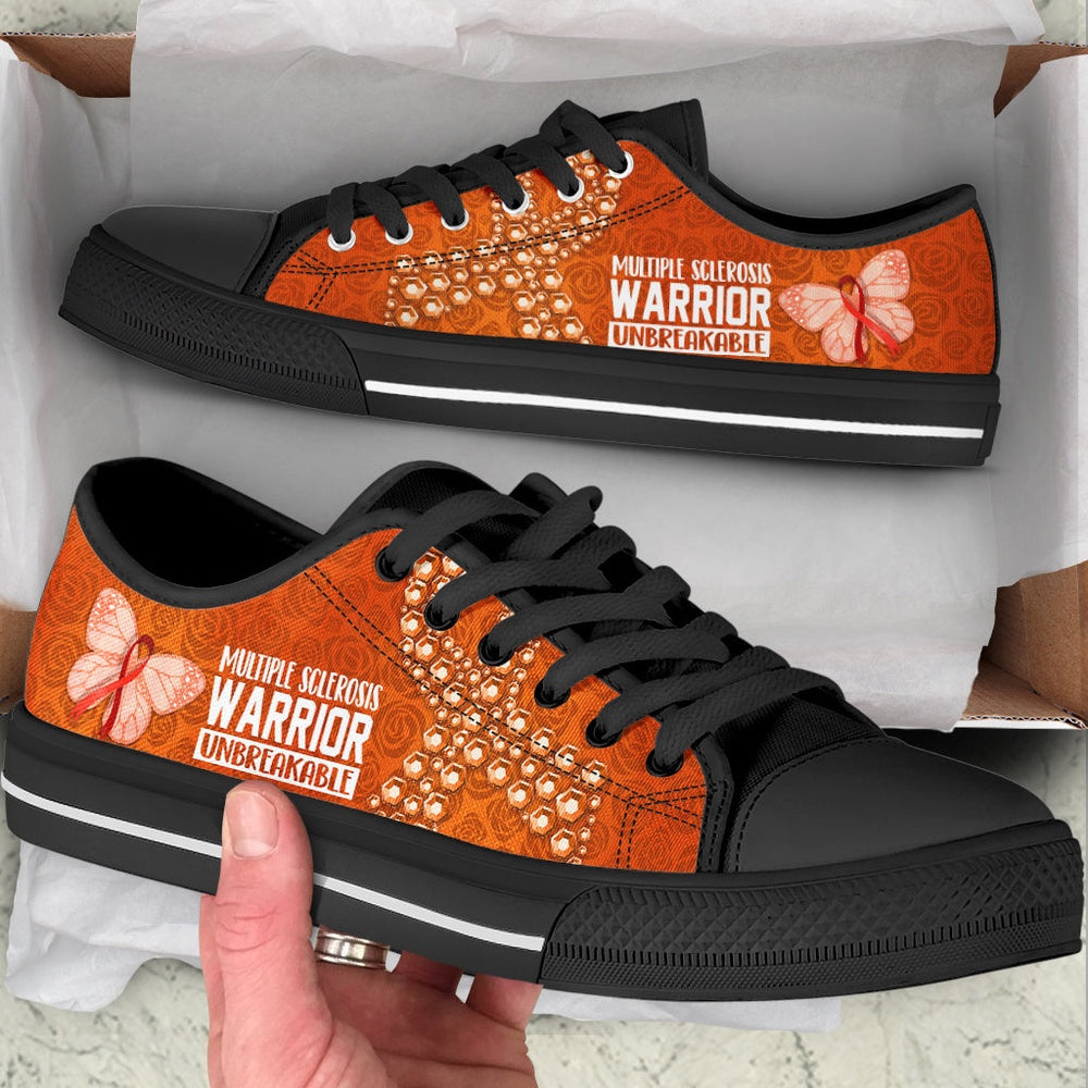 Multiple Sclerosis Shoes Unbreakable Low Top Shoes, Breast Cancer Awareness Shoes