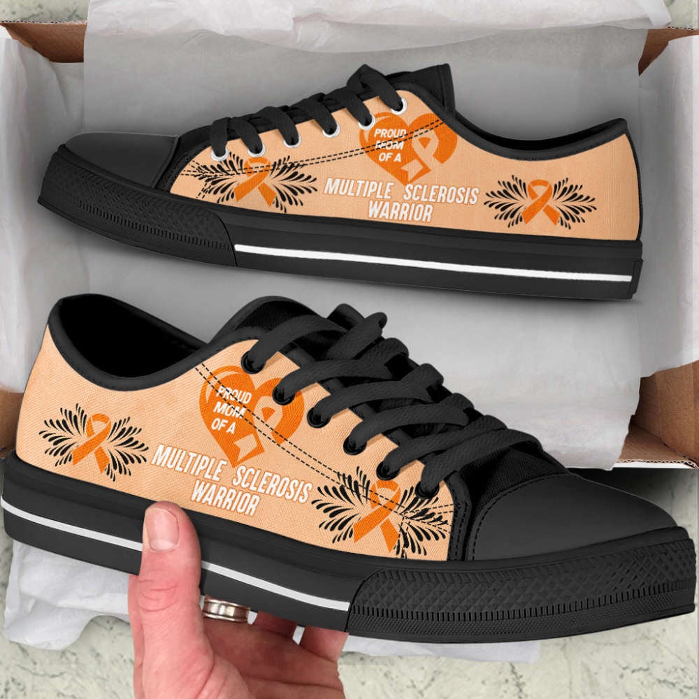 Multiple Sclerosis Shoes Warrior Low Top Shoes Canvas Shoes, Breast Cancer Awareness Shoes