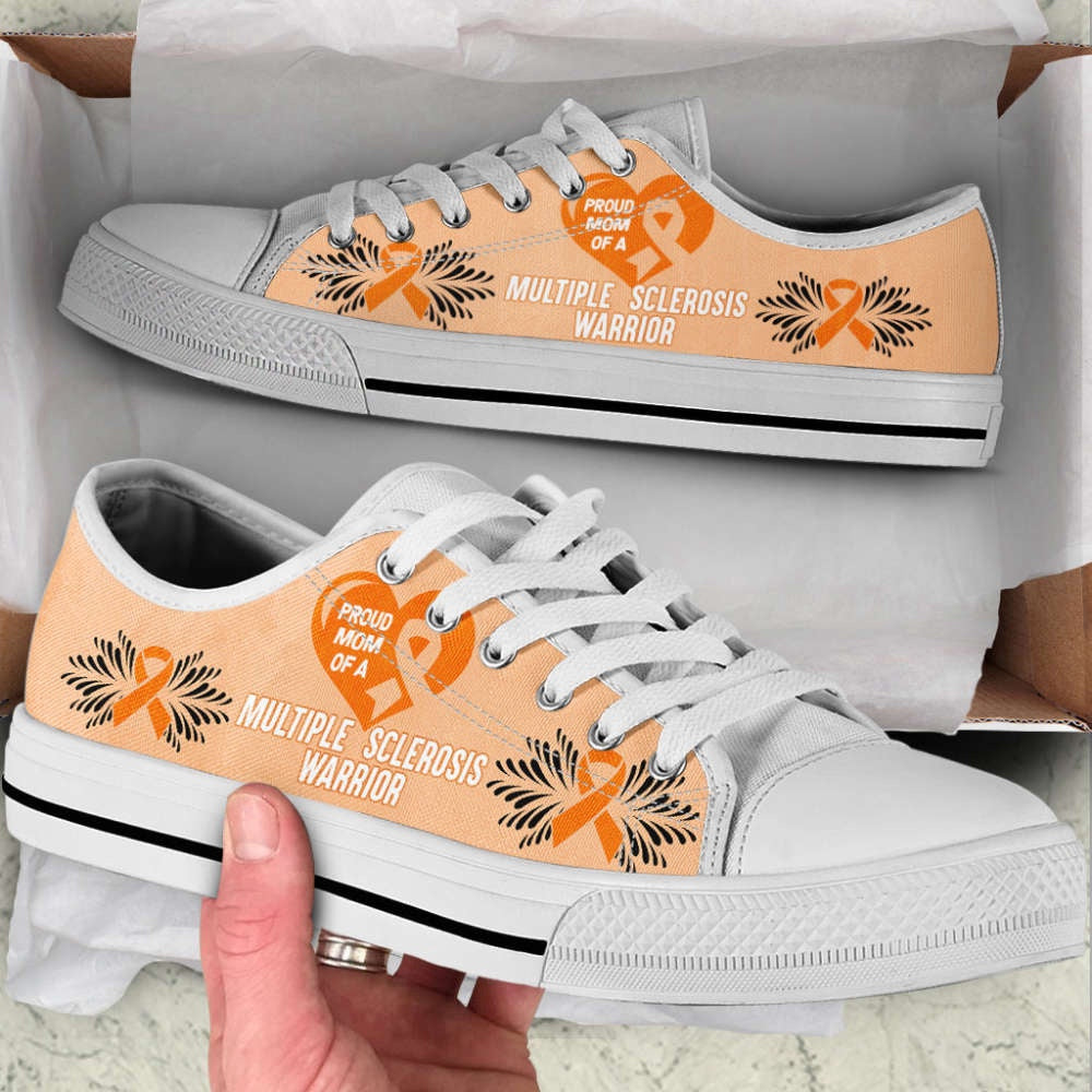 Multiple Sclerosis Shoes Warrior Low Top Shoes Canvas Shoes, Breast Cancer Awareness Shoes