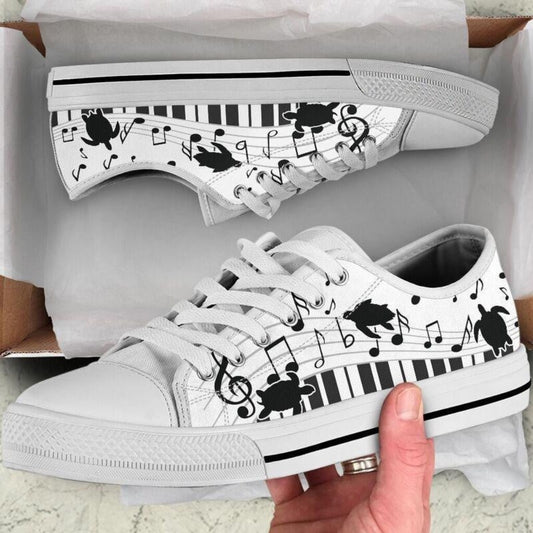 Music Turtles Low Top Shoes Sneaker, Canvas Shoes Design, Low Top Sneaker