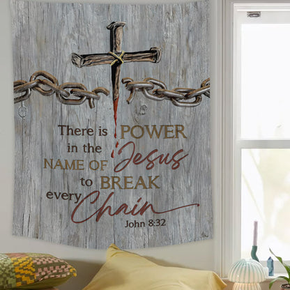 Nails The Is Power In The Name Of Jesus Tapestry - Christian Tapestry - Bible Verse Tapestry