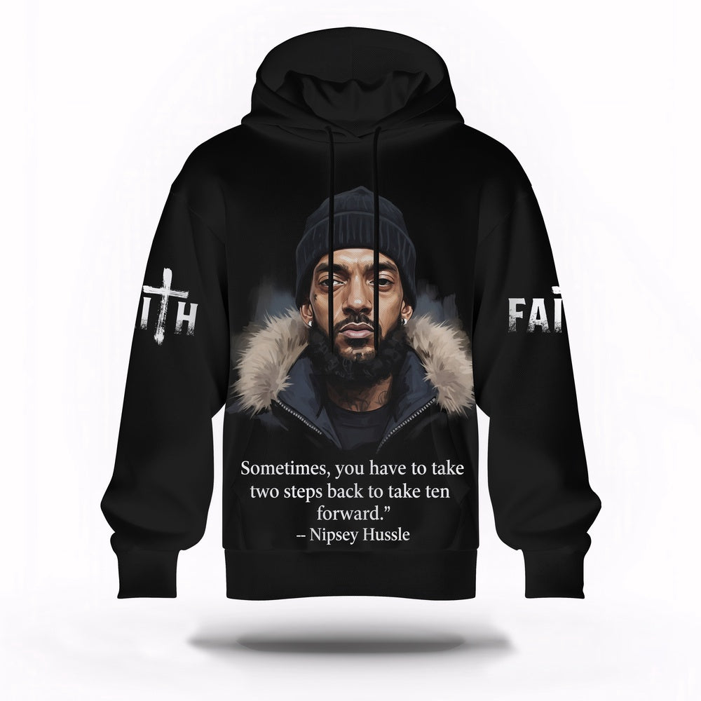 Nipsey Hussle Faith Hoodie Powerful Motivational Street Style, Rapper 3D Hoodie, Rap Legends Hoodie