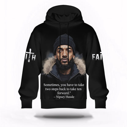 Nipsey Hussle Faith Hoodie Powerful Motivational Street Style, Rapper 3D Hoodie, Rap Legends Hoodie