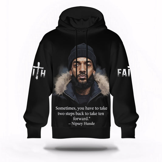 Nipsey Hussle Faith Hoodie Powerful Motivational Street Style, Rapper 3D Hoodie, Rap Legends Hoodie