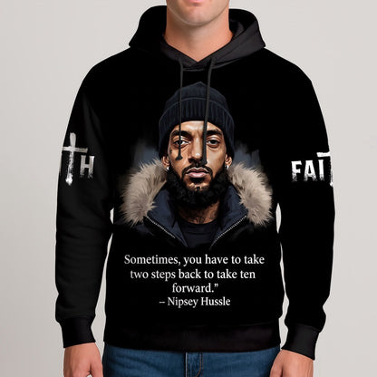 Nipsey Hussle Faith Hoodie Powerful Motivational Street Style, Rapper 3D Hoodie, Rap Legends Hoodie