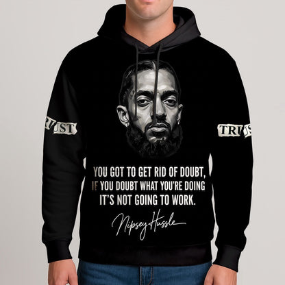 Nipsey Hussle Quote Hoodie Motivational Streetwear Tribute, Rapper 3D Hoodie, Rap Legends Hoodie