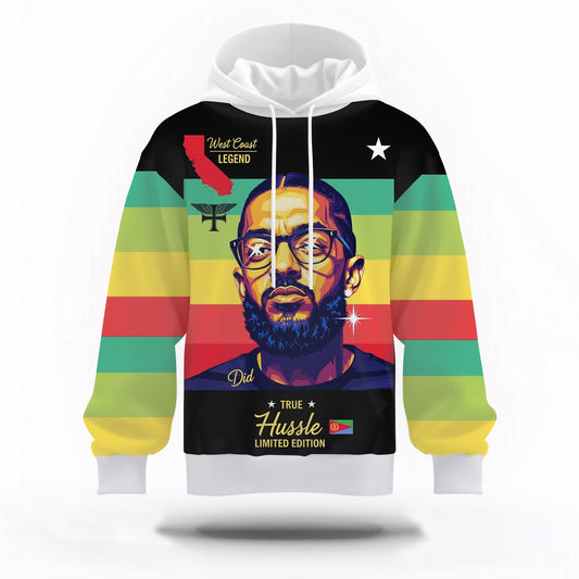 Nipsey Hussle Reggae Colors Hoodie Culture and Legacy Edition, Rapper 3D Hoodie, Rap Legends Hoodie