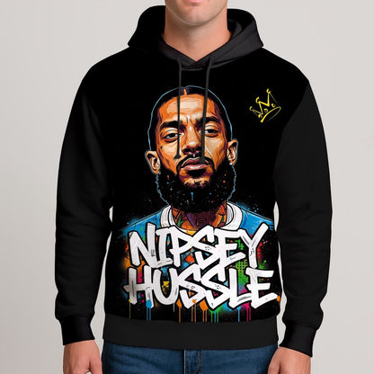 Nipsey Hussle Street Portrait Hoodie Classic Rap Legend Look, Rapper 3D Hoodie, Rap Legends Hoodie