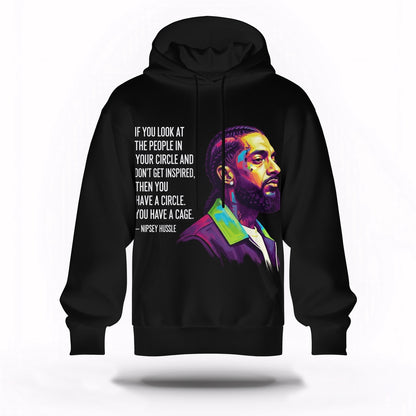 Nipsey Hussle Color Portrait Hoodie Inspirational Hip Hop Art, Rapper 3D Hoodie, Rap Legends Hoodie
