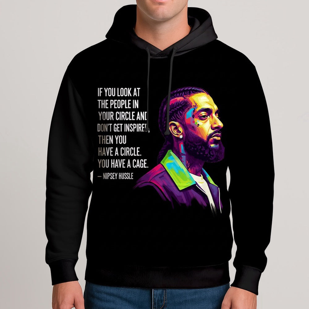 Nipsey Hussle Color Portrait Hoodie Inspirational Hip Hop Art, Rapper 3D Hoodie, Rap Legends Hoodie