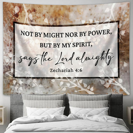 Not By Might Nor By Power Tapestry - Christian Tapestry Wall Hanging