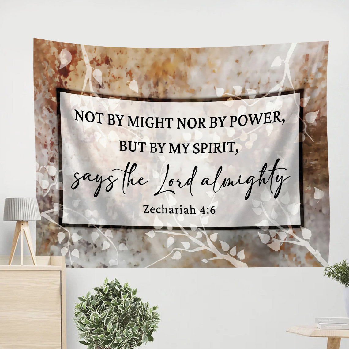 Not By Might Nor By Power Tapestry - Christian Tapestry Wall Hanging
