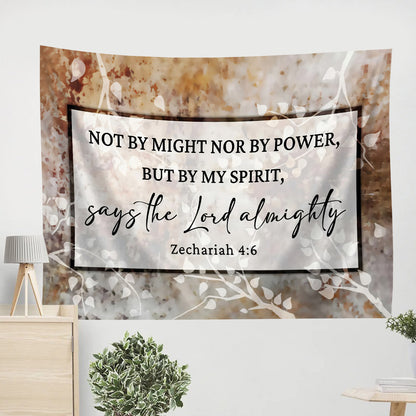 Not By Might Nor By Power Tapestry - Christian Tapestry Wall Hanging