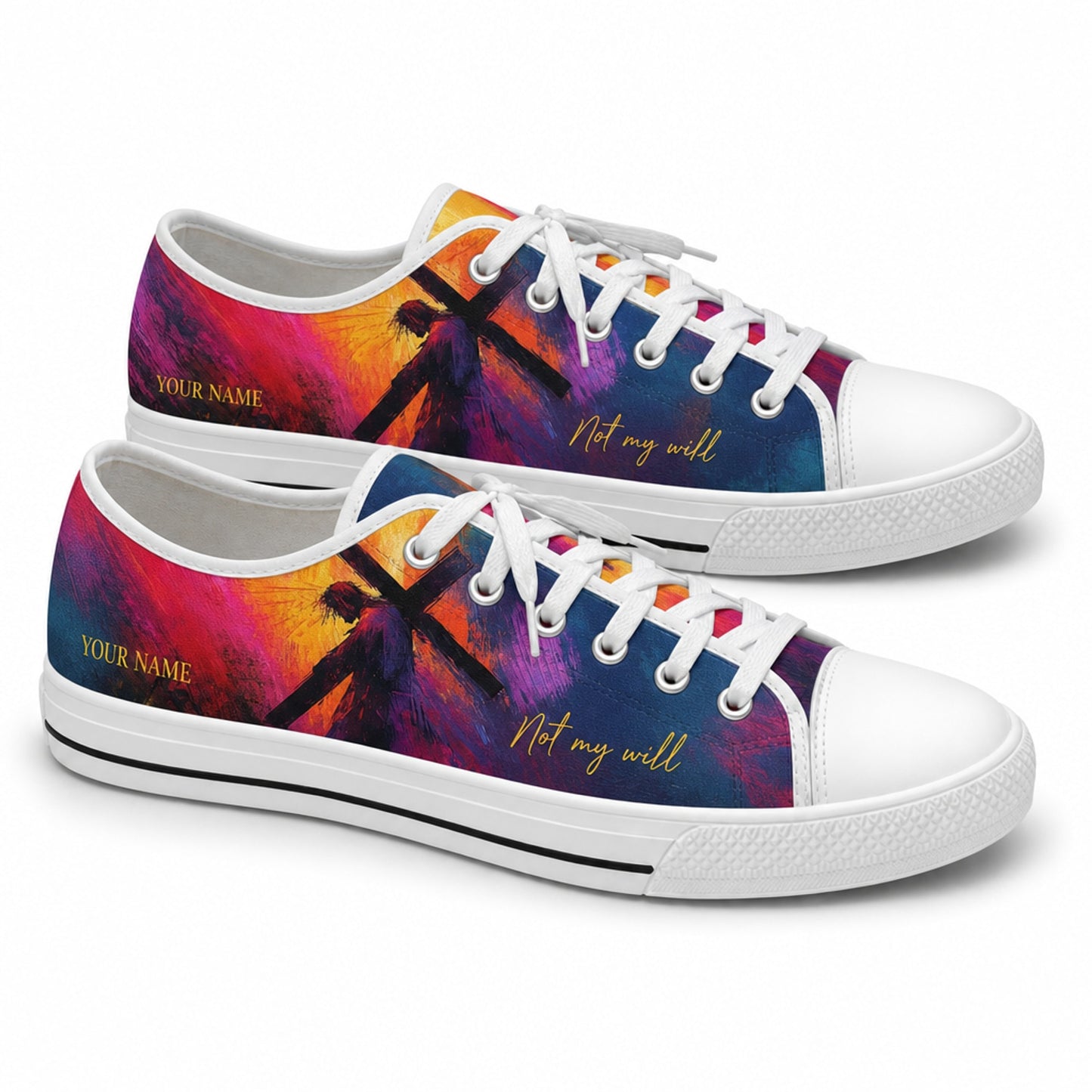 Not My Will Cross Artistic Personalized Low Top Shoes      