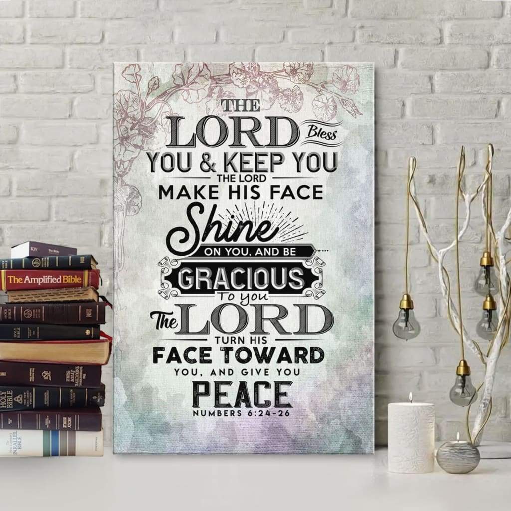 Numbers 624-26 The Lord Bless You And Keep You Canvas Print,Bible Verse Wall Art