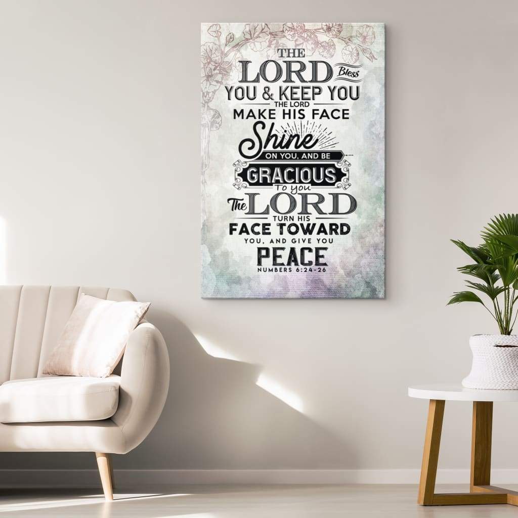 Numbers 624-26 The Lord Bless You And Keep You Canvas Print,Bible Verse Wall Art