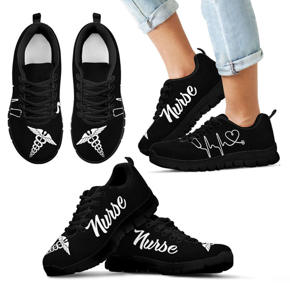 Nurse Sneaker, Nurse Black Sneakers Shoes, Best Shoes For Nurses