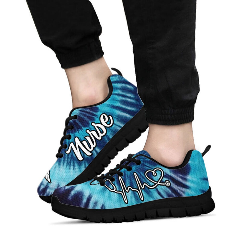 Nurse Sneaker, Nurse Blue Swirl Sneakers Shoes, Best Shoes For Nurses