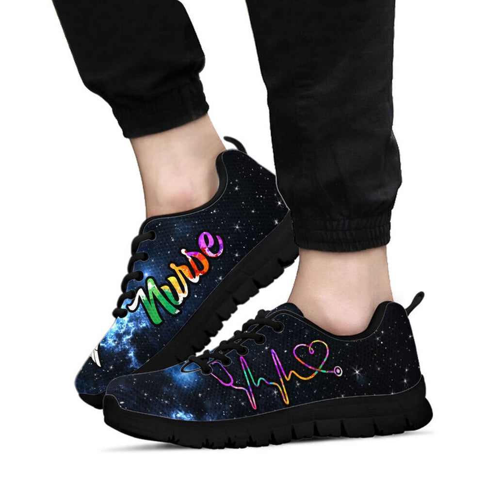 Nurse Sneaker, Nurse Galaxy Art Sneakers Shoes, Best Shoes For Nurses