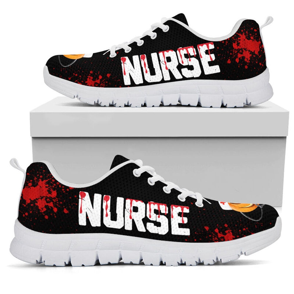 Nurse Sneaker, Nurse Halloween Blood Shoes Sneakers Shoes, Best Shoes For Nurses