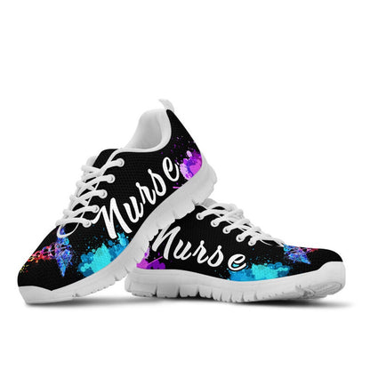Nurse Sneaker, Nurse Heartbeat Watercolors Sneakers Shoes, Best Shoes For Nurses