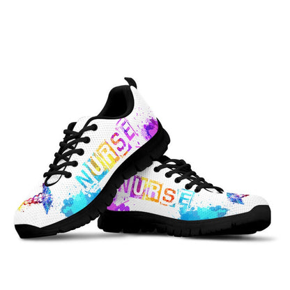 Nurse Sneaker, Nurse Heartbeat White Sneakers Shoes, Best Shoes For Nurses