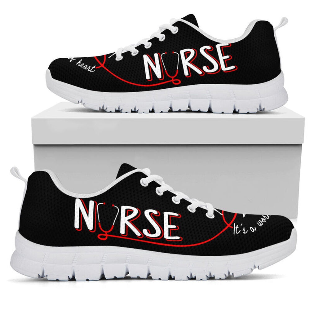 Nurse Sneaker, Nurse It'S A Work Of Heart Shoes Sneakers, Best Shoes For Nurses