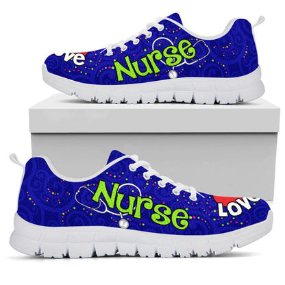 Nurse Sneaker, Nurse Love Inspire Navy Blue Sneakers, Best Shoes For Nurses