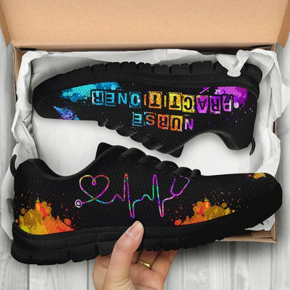 Nurse Sneaker, Nurse Practitioner Art Soleo Balck Sneakers Shoes, Best Shoes For Nurses