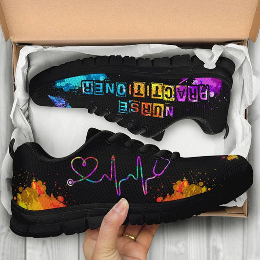 Nurse Sneaker, Nurse Practitioner Art Soleo Balck Sneakers Shoes, Best Shoes For Nurses