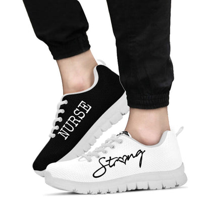 Nurse Sneaker, Nurse Strong Black White Sneakers Shoes, Best Shoes For Nurses