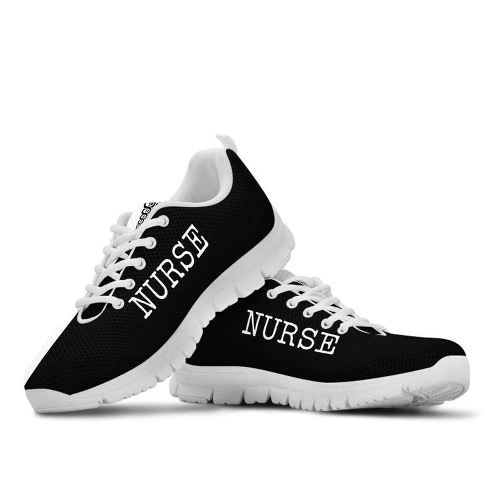Nurse Sneaker, Nurse Strong Black White Sneakers Shoes, Best Shoes For Nurses