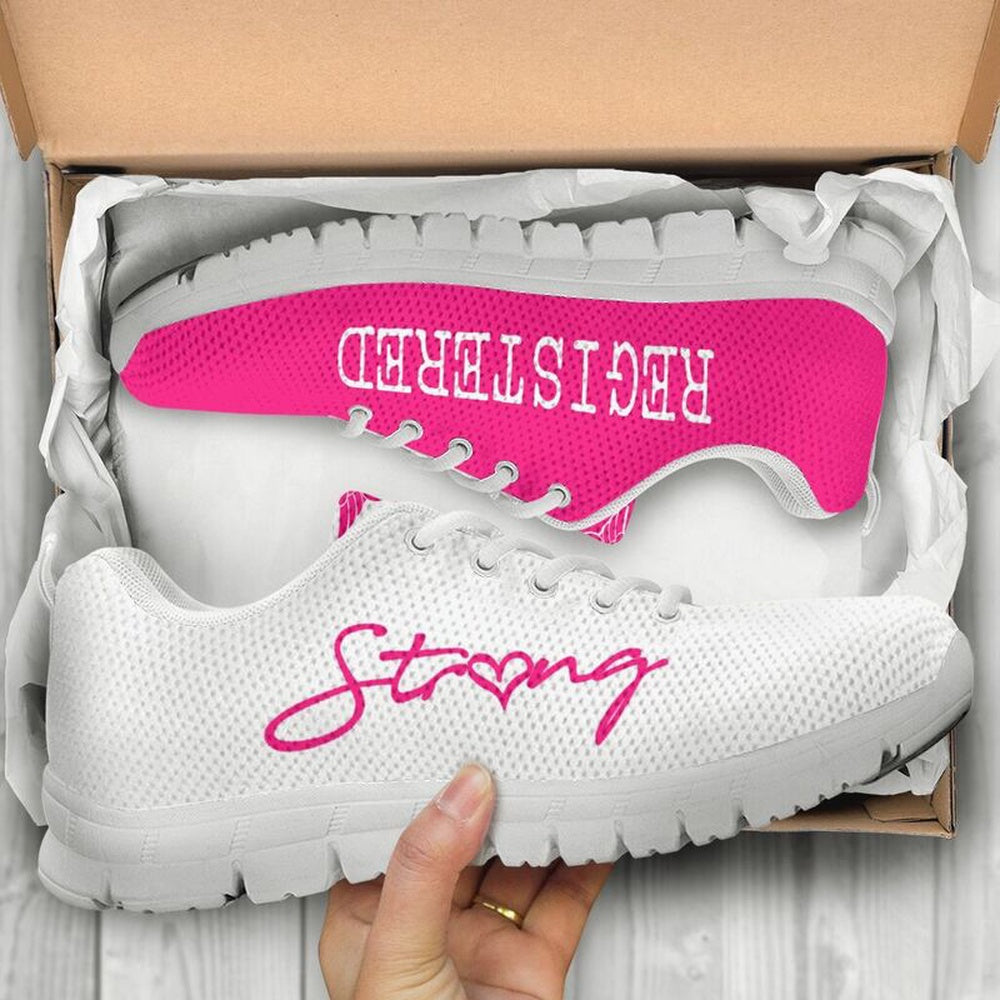 Nurse Sneaker, Nurse Strong Registered Pink White Sneakers, Best Shoes For Nurses