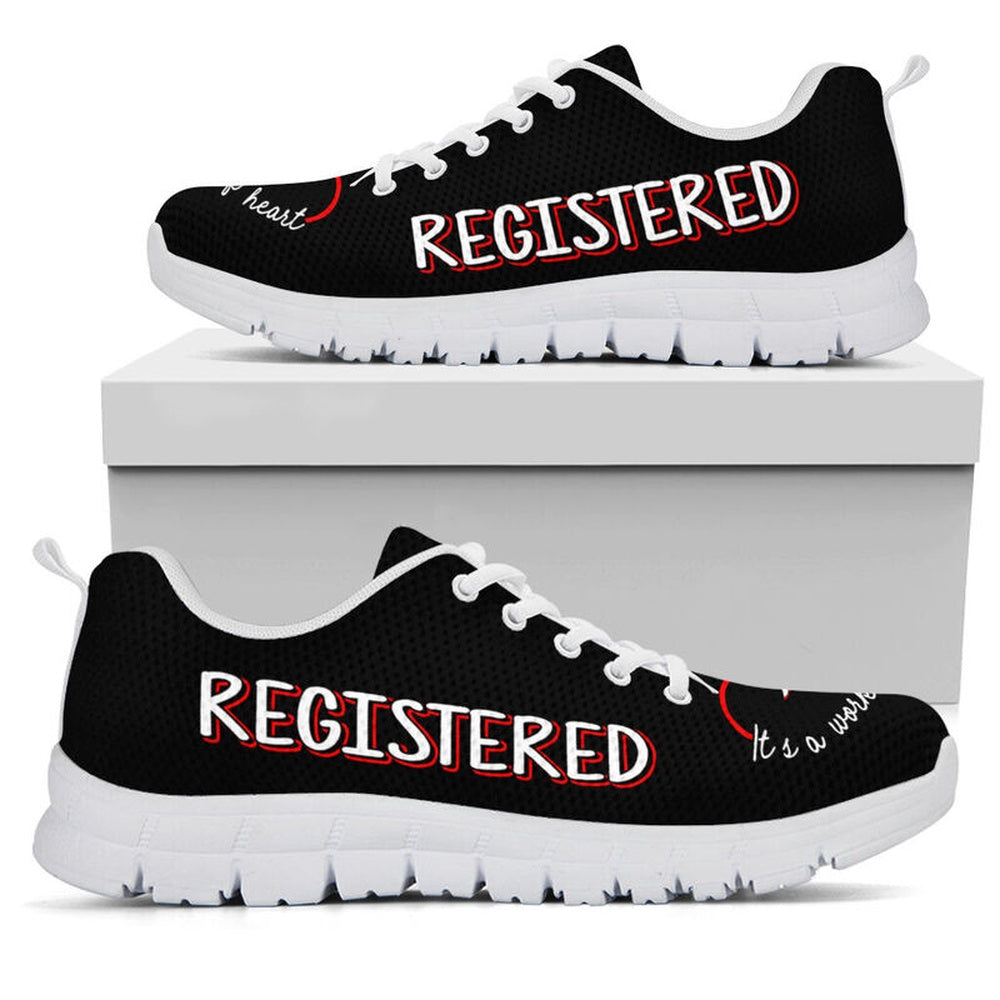 Nurse Sneaker, Registered Nurse It'S A Work Of Heart Sneakers, Best Shoes For Nurses