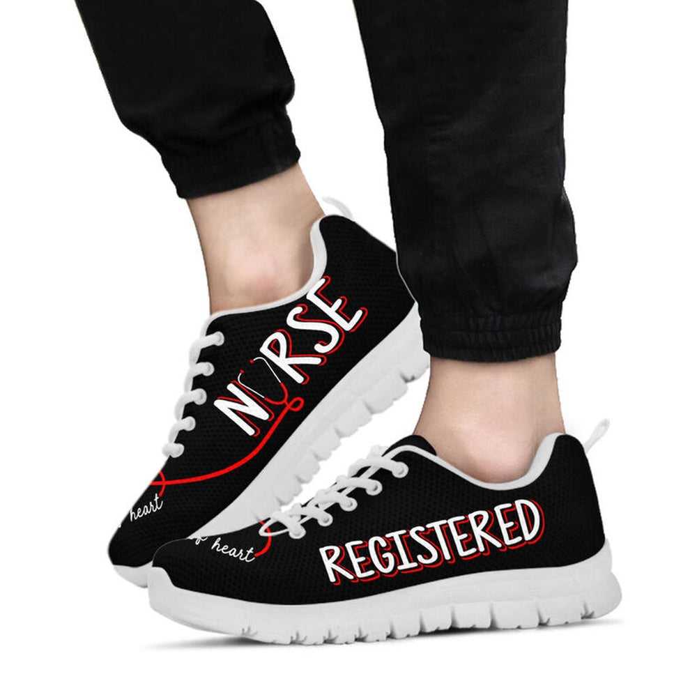 Nurse Sneaker, Registered Nurse It'S A Work Of Heart Sneakers, Best Shoes For Nurses