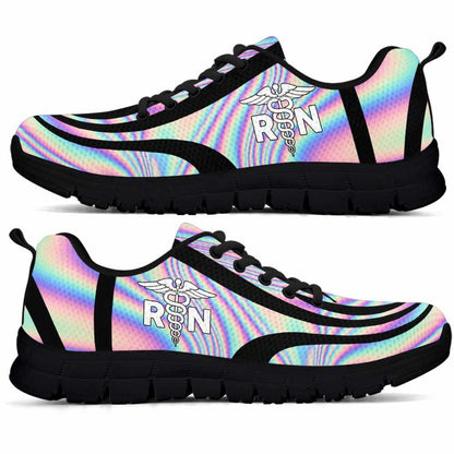 Nurse Sneaker, Registered Nurse Sneakers Gym Running Shoes, Gift For Women And Men, Rainbow Color Gradient Shoes, Best Shoes For Nurses