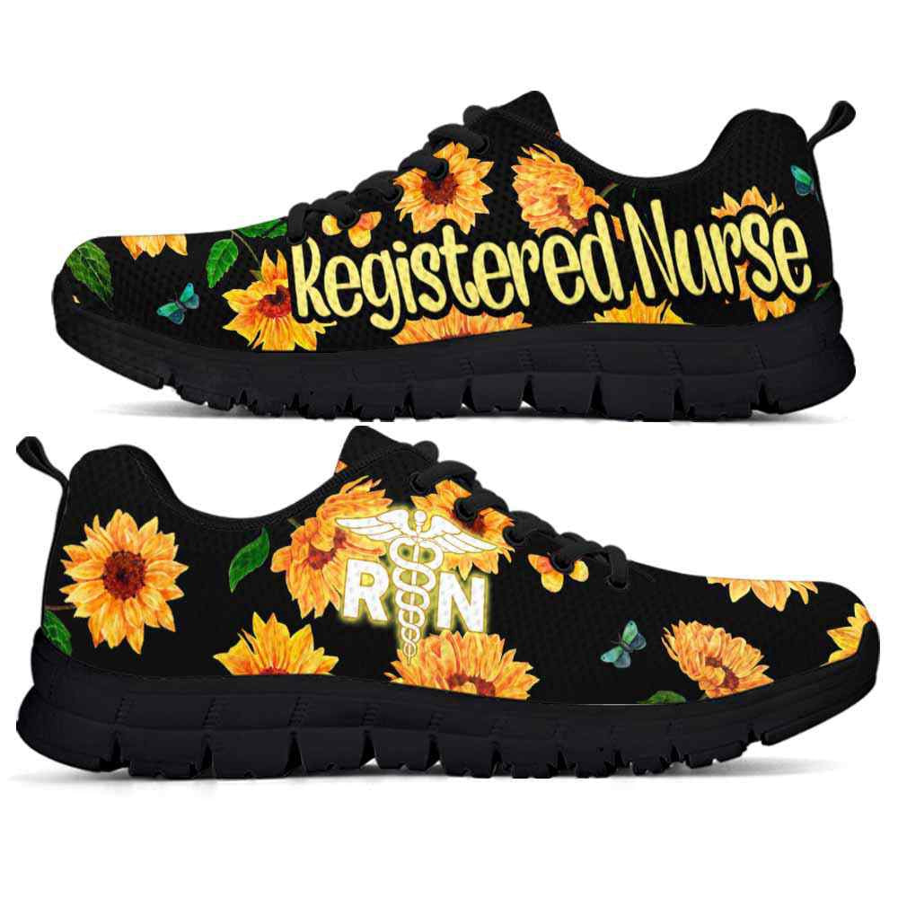 Nurse Sneaker, Registered Nurse Sneakers Running Shoes Gift For Men Women, Mens Womens Sunflower Shoes, Best Shoes For Nurses