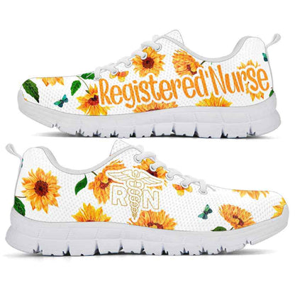 Nurse Sneaker, Registered Nurse Sneakers Running Shoes Gift For Men Women, Sunflower Mens Womens Shoes, Best Shoes For Nurses